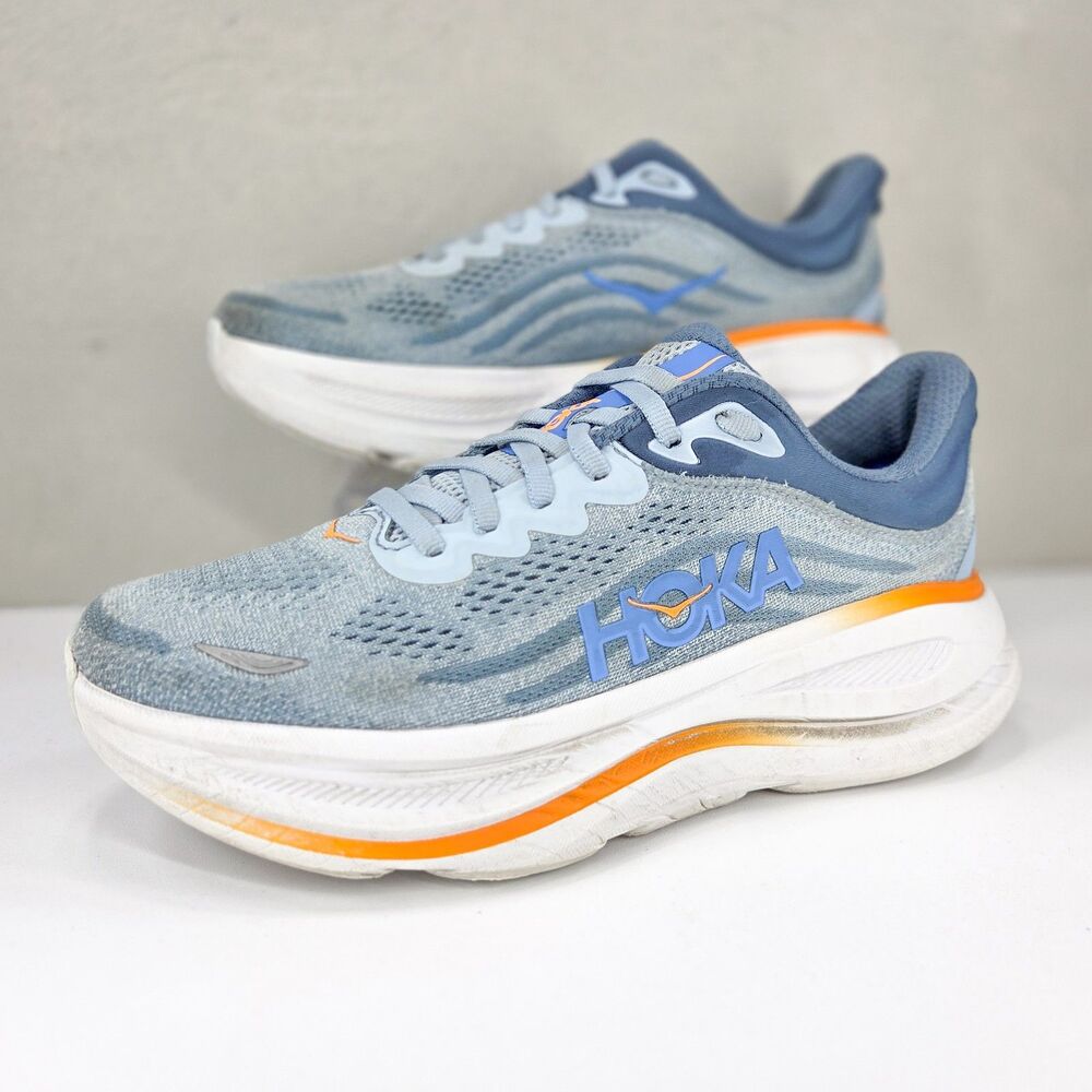 HOKA Bondi 9 Drizzle Downpour 1162011 DNB Running Shoes Sz 7M / 8.5W